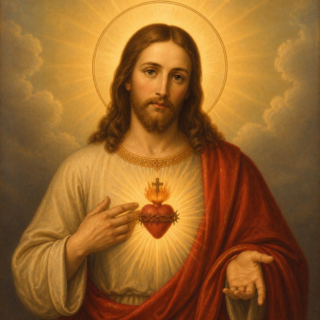 Sagrado Coração de Jesus, pintura devocional do século XIX